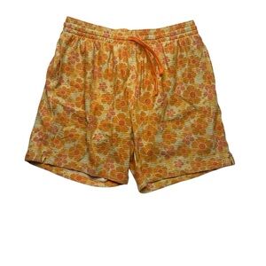Blackbough size large swim shorts bathing suit retro floral Shorts